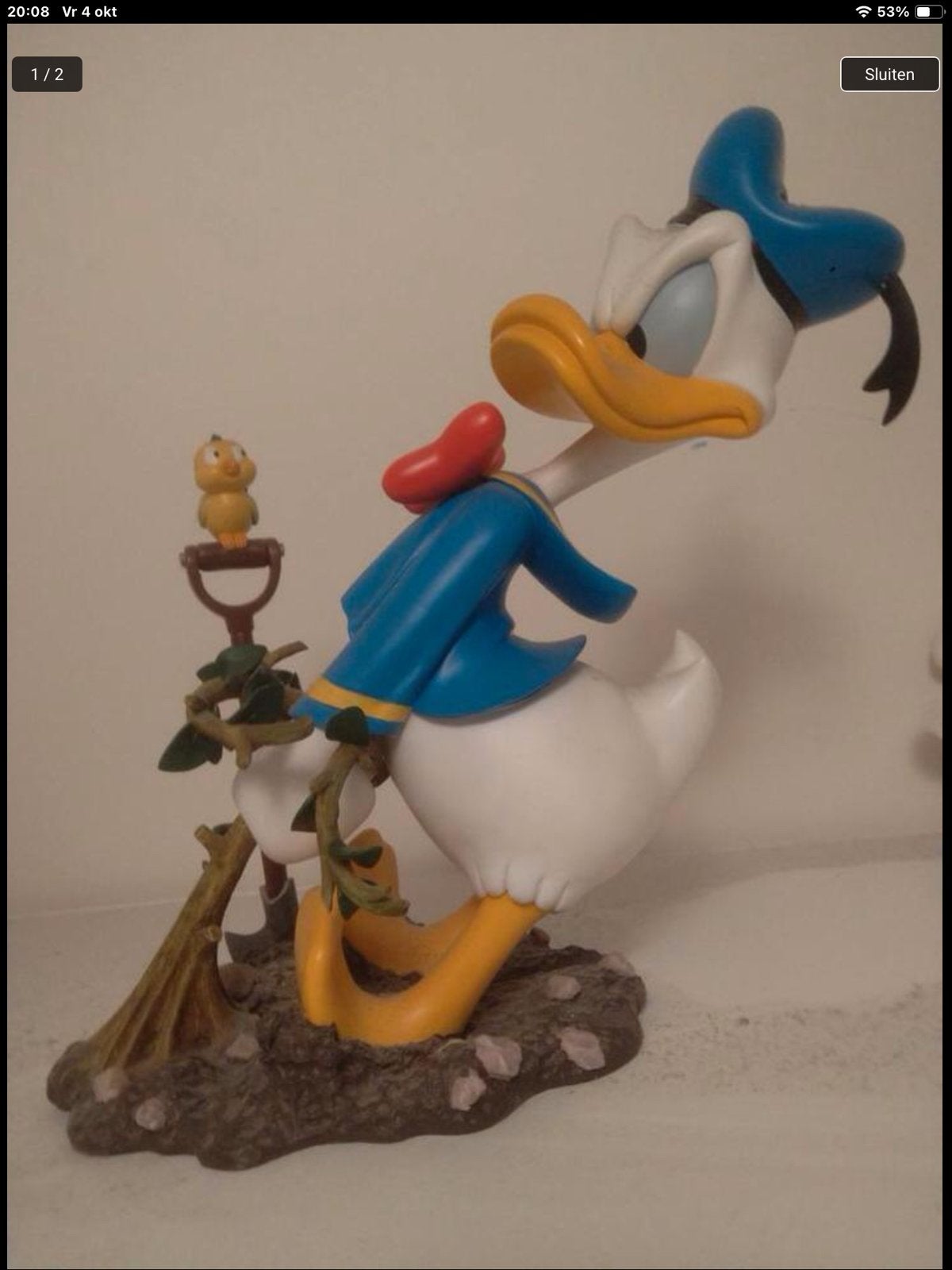 Donald Duck,als tuinman, origineel Disney beeld., Verzamelen, Disney, Ophalen of Verzenden, Donald Duck, Zo goed als nieuw, Beeldje of Figuurtje