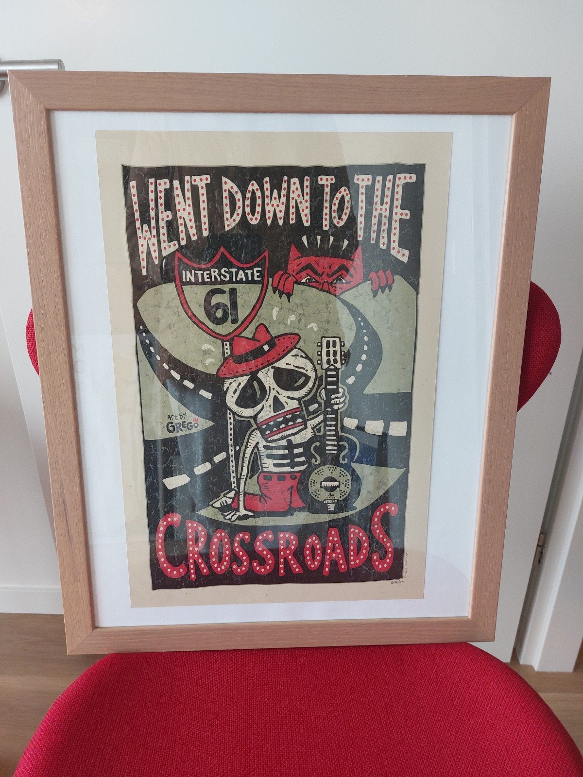 Houtkleurige wissellijst,  45 x 55 cm, Ophalen, 50 tot 75 cm, Zo goed als nieuw, 50 tot 75 cm