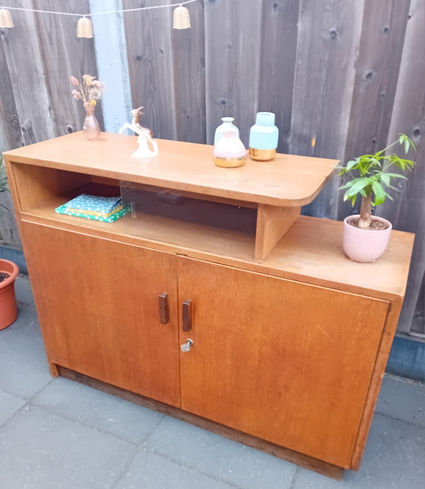 Vintage art deco Amsterdamse school dressoir tv-meubel, Antiek en Kunst, Ophalen