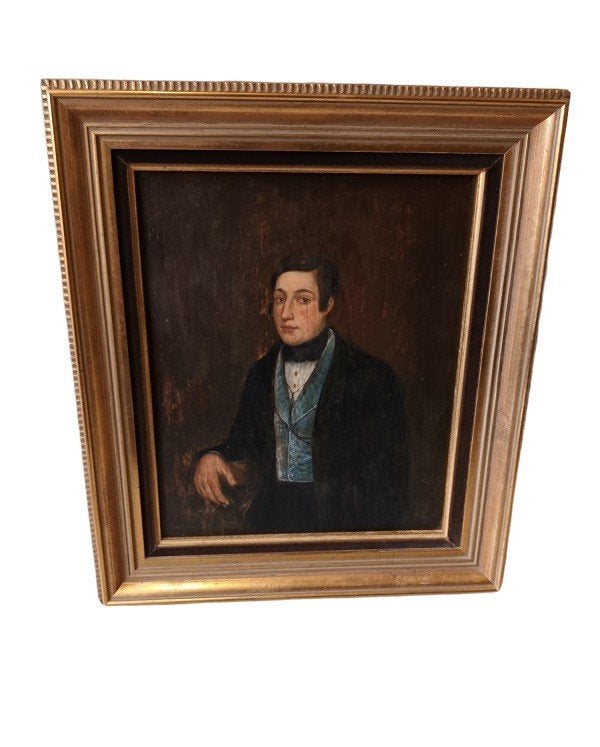 Fanny Jacquier (XIX) portretschilderij., Ophalen of Verzenden, Portret of Personen