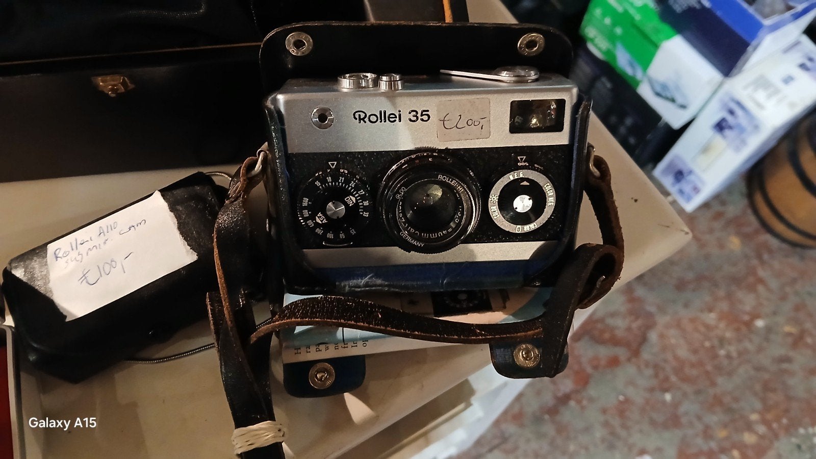 Vintage Rollei 35 Compact Camera met Leren Hoes, Ophalen of Verzenden
