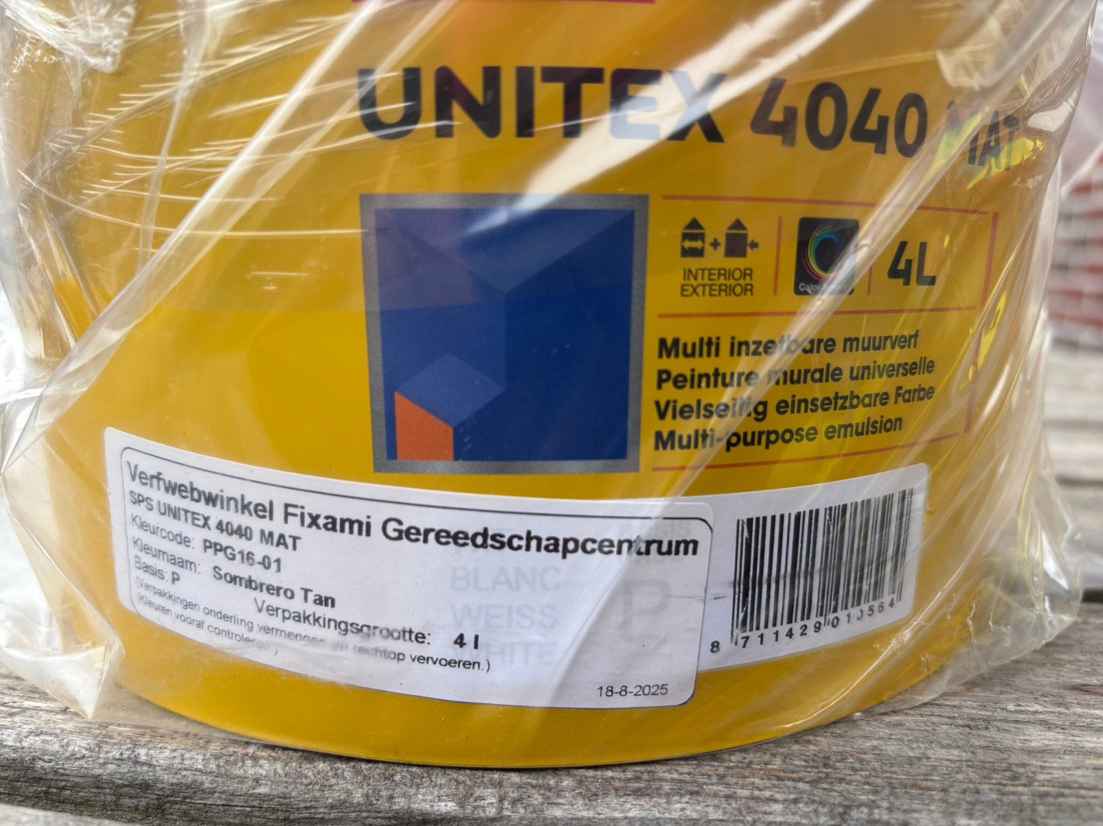 Unitex primer + muurverf, sombrero tan, Ophalen, Overige kleuren, Nieuw, Verf