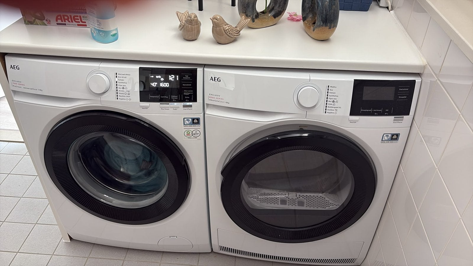 Aeg warmtepomp droger TR8ESSEN, Witgoed en Apparatuur, Wasmachines, Ophalen, 6 tot 8 kg, Voorlader, 85 tot 90 cm