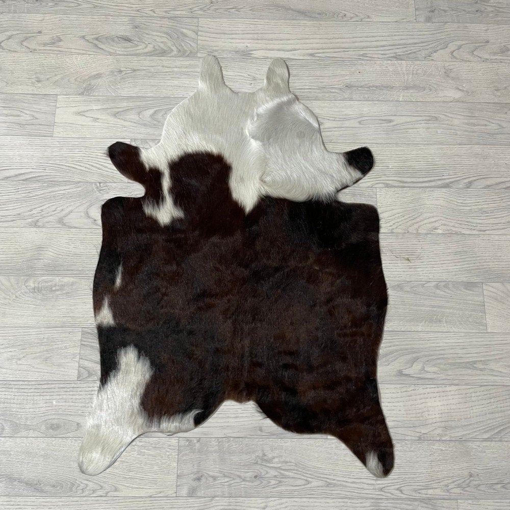 Mini koeienhuid bruin wit zwart 90x60cm #529 | Lederstore, Nieuw, Overige vormen, Zwart, 50 tot 100 cm