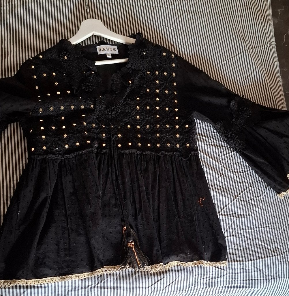 blouse, Barok, Zwart, Zo goed als nieuw, Ophalen
