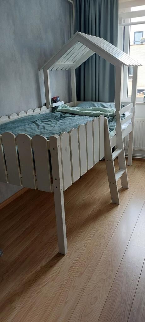 Bed hoogslaper met trap 90x200 cm, Ophalen, Hoogslaper
