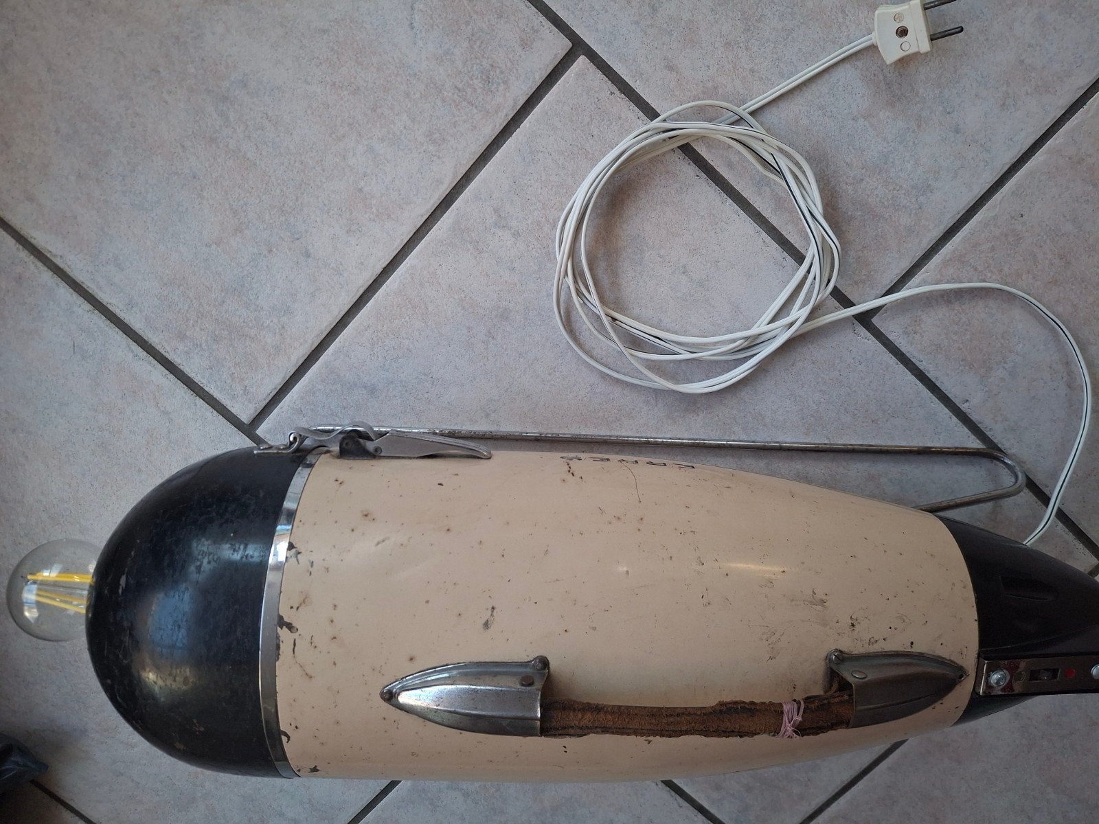 Vintage lamp van stofzuiger gemaakt merk erres, Ophalen of Verzenden