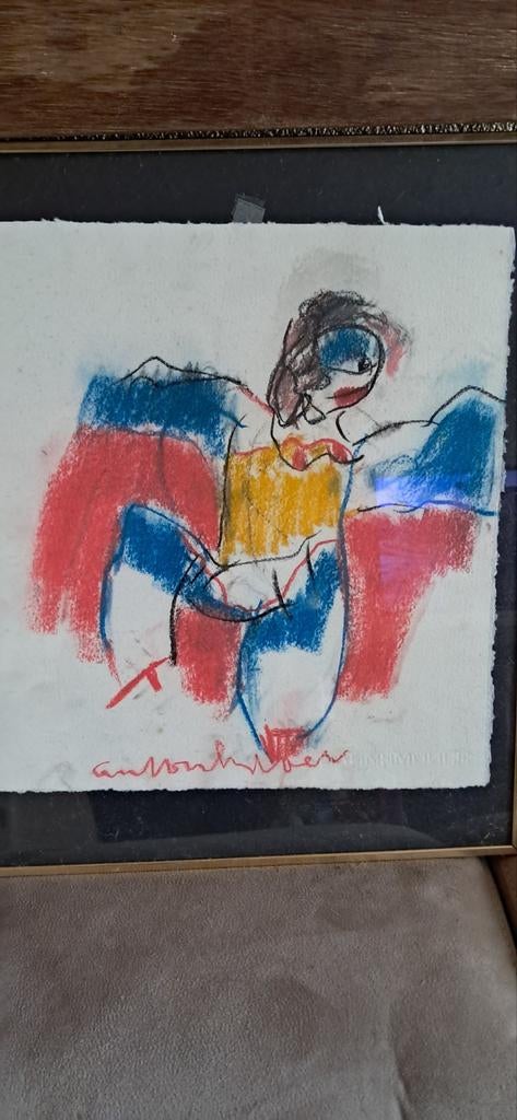 ORGINELE ANTON HEIJBOER ORGINEEL 36X34CM, Antiek en Kunst, Ophalen of Verzenden