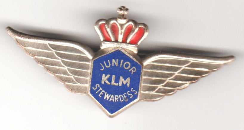 KLM vintage broche emaille zilverkl., Verzamelen, Speldjes, Pins en Buttons, Verzenden, Zo goed als nieuw, Transport