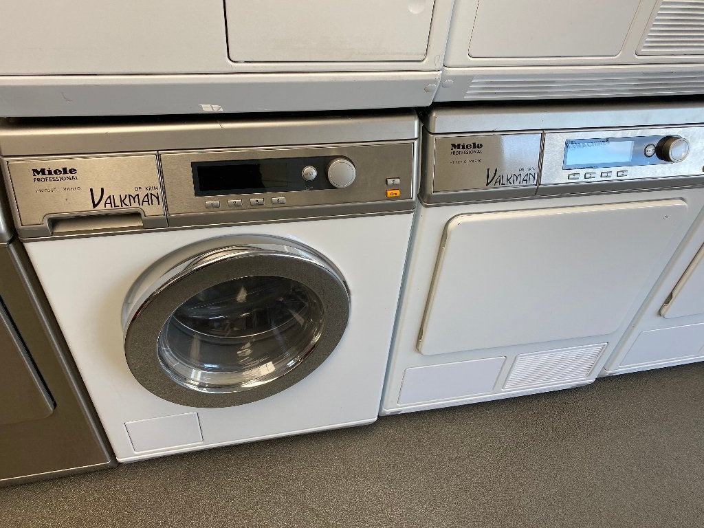 MIELE PROFESSIONAL WASDROGER CAMPING PT5136 ETC, 6 tot 8 kg, Gebruikt, Minder dan 85 cm, Luchtafvoer