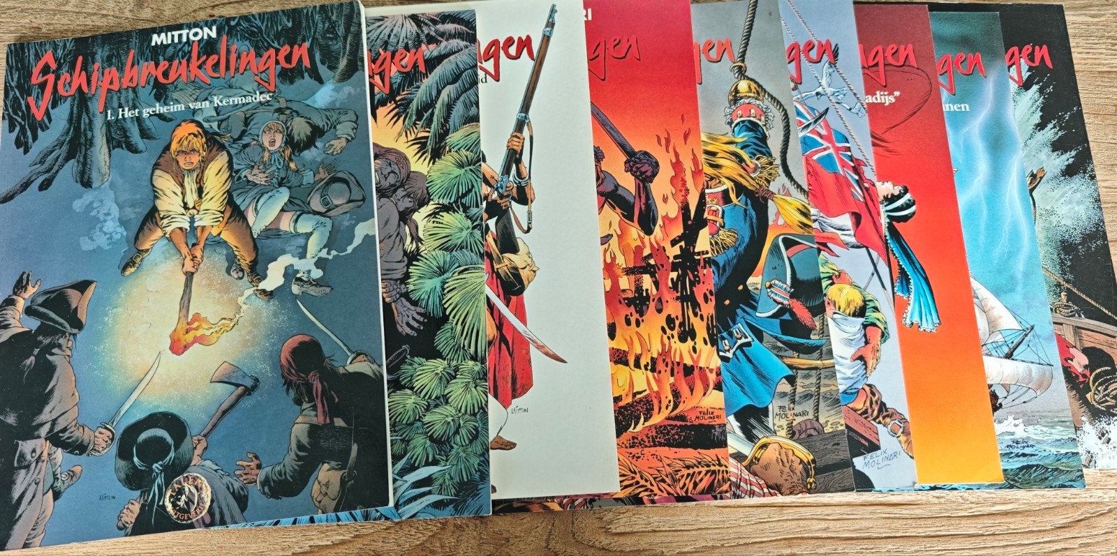 Schipbreukelingen - Complete serie (9 delen) - Softcover, Complete serie of reeks, Ophalen of Verzenden, Zo goed als nieuw, Mitton