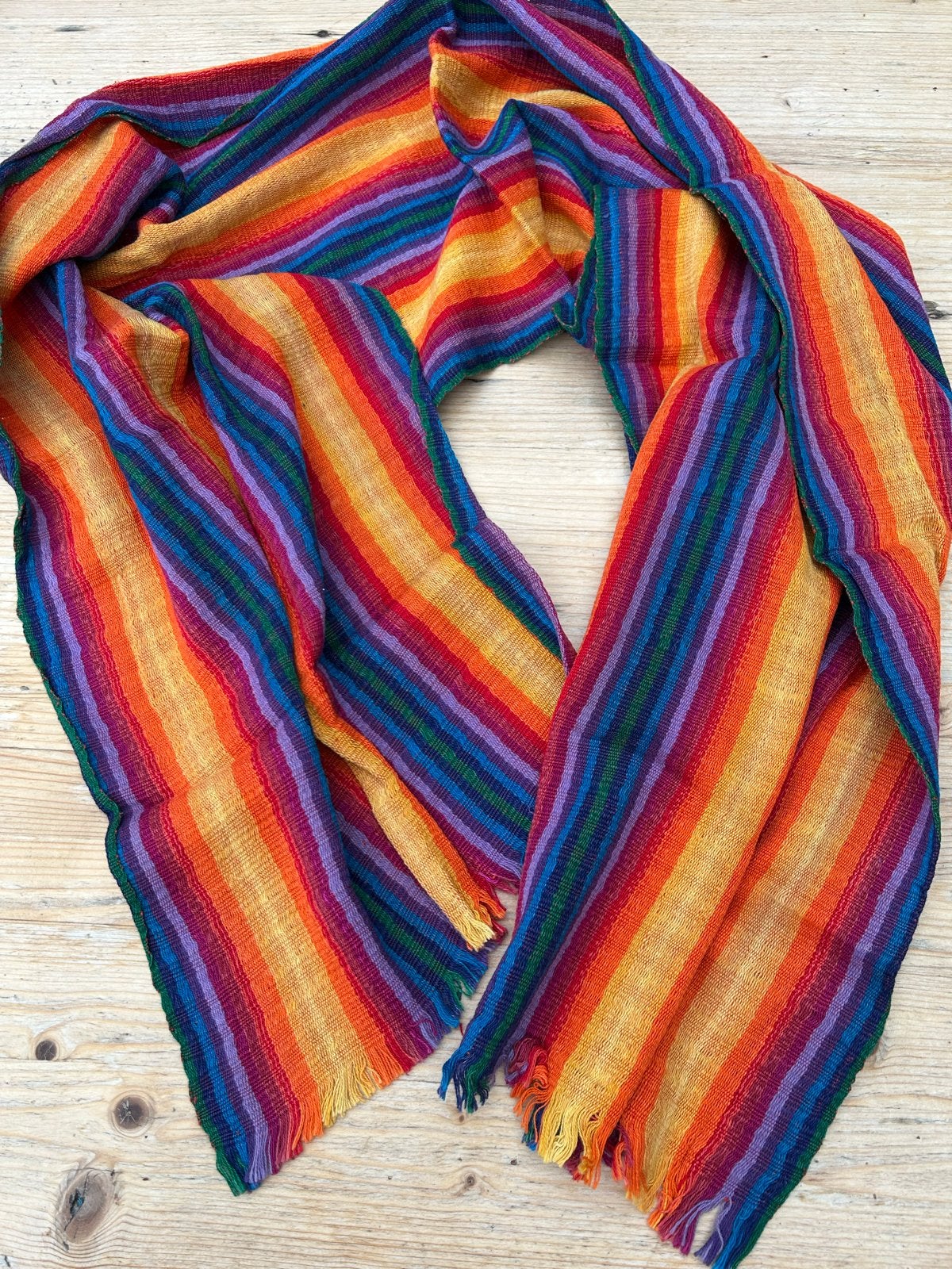 Regenboog Sjaal van Katoen - Vrolijke Kleuren, Ophalen of Verzenden