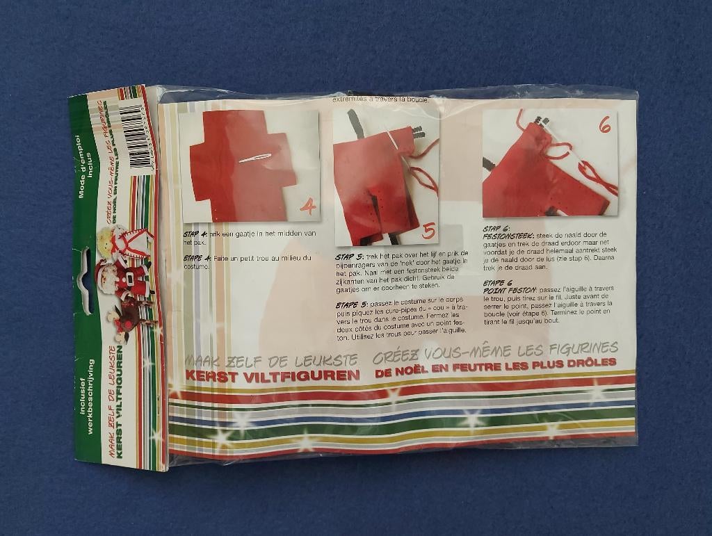 Viltpakket Maak zelf de leukste kerst viltfiguren - kerstman, Ophalen of Verzenden, Nieuw