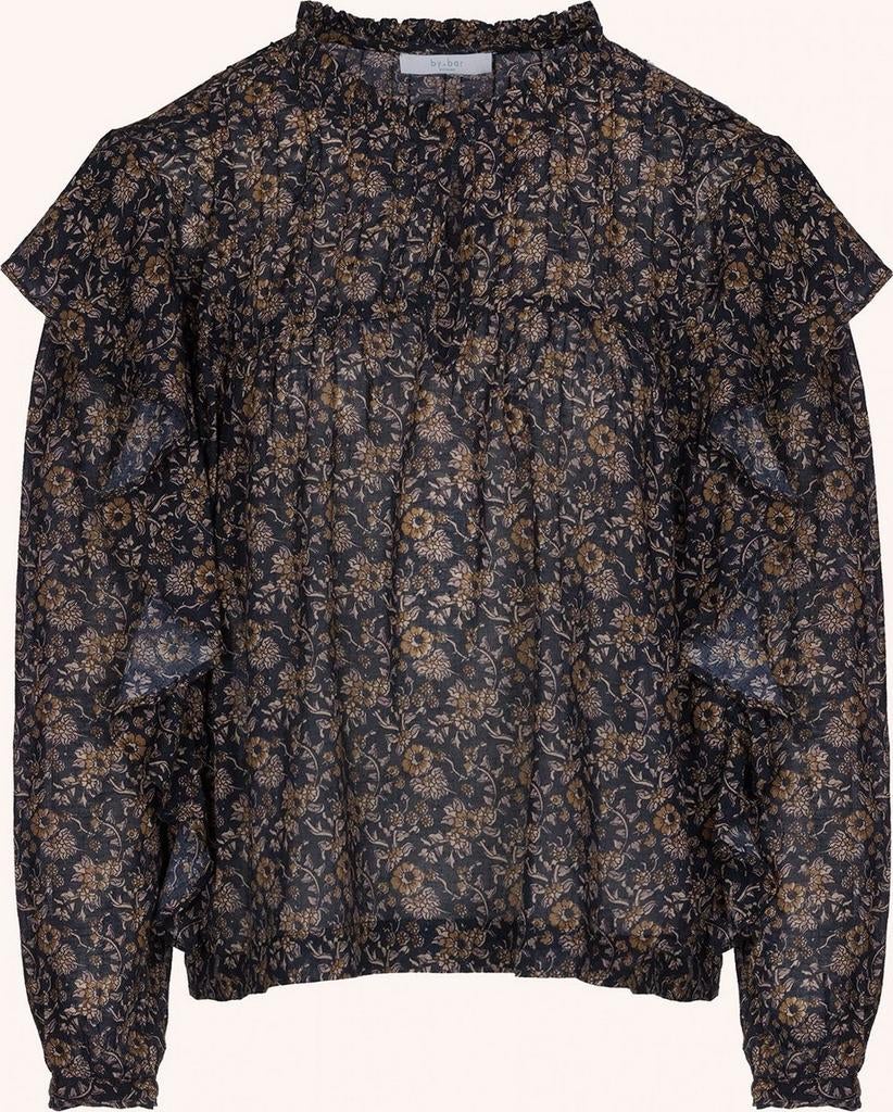 By bar ruffle print blouse nieuw, Kleding | Dames, Blouses en Tunieken, Maat 38/40 (M), Overige kleuren, By-bar, Nieuw