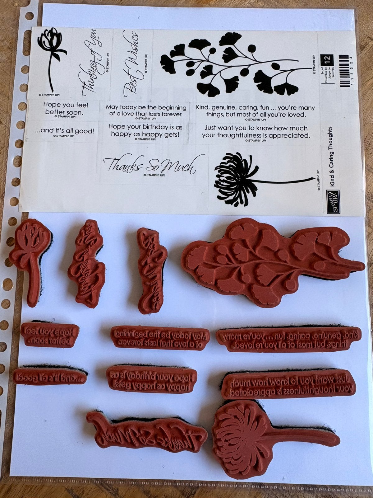 Stempel Stampin’ Up set: Kind & Caring Thoughts, Verzenden, Zo goed als nieuw