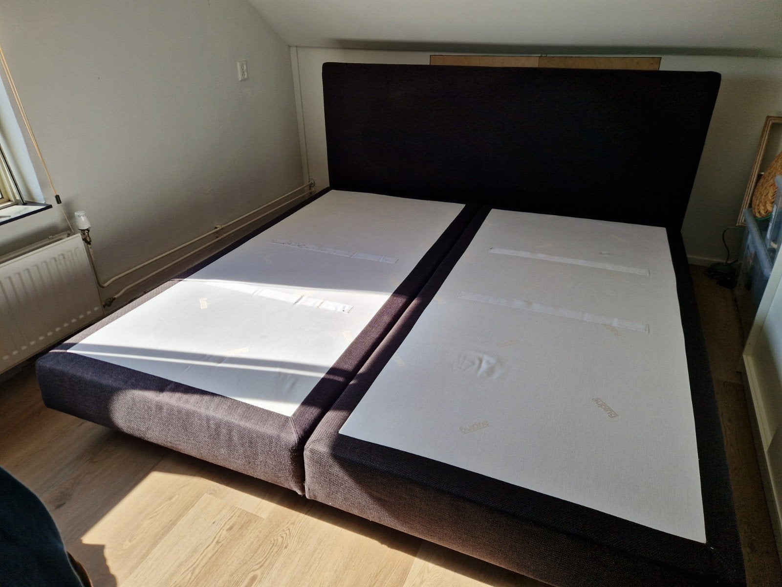 Auping boxspring Dublin Maximus 200x200 cm antraciet, Ophalen, Gebruikt, Tweepersoons, Overige maten