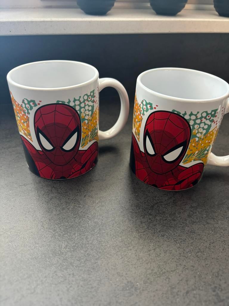 Spiderman beker twee stuks, Ophalen of Verzenden, Zo goed als nieuw, Overige stijlen, Kop(pen) en/of Schotel(s)
