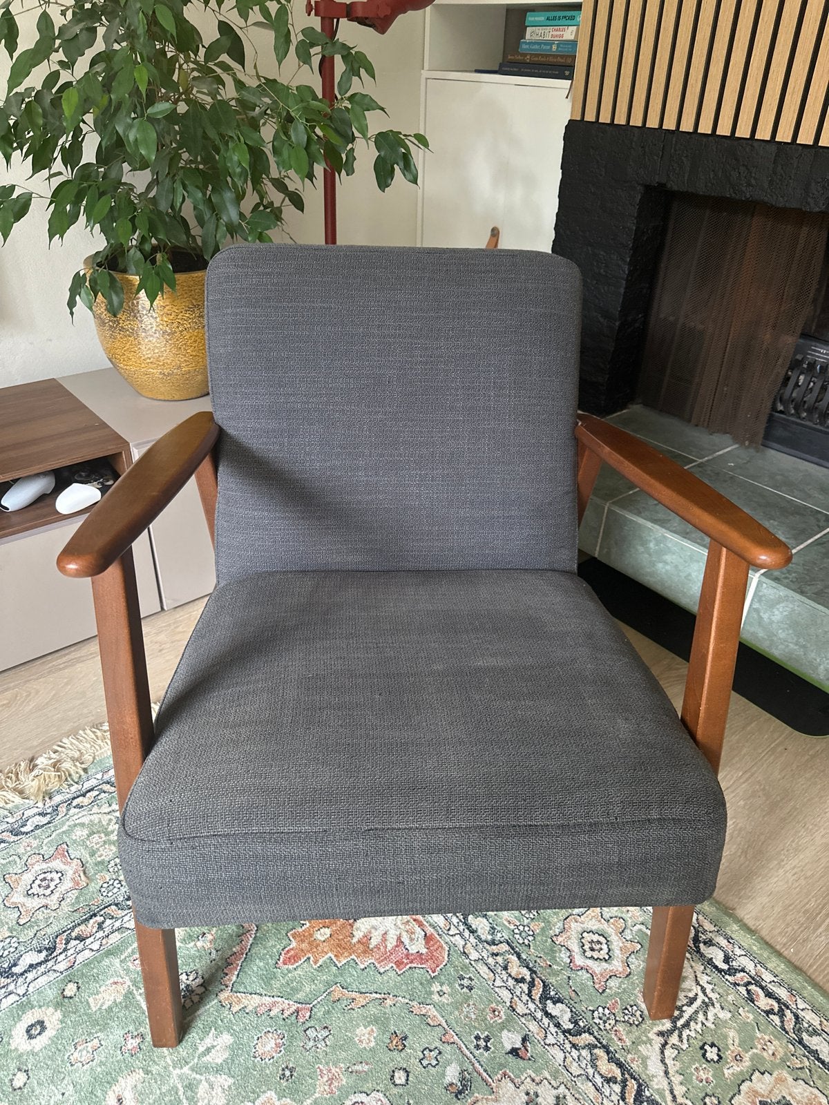 Ikea Ekenaset fauteuil antraciet, Ophalen, Gebruikt, 75 tot 100 cm, 50 tot 75 cm