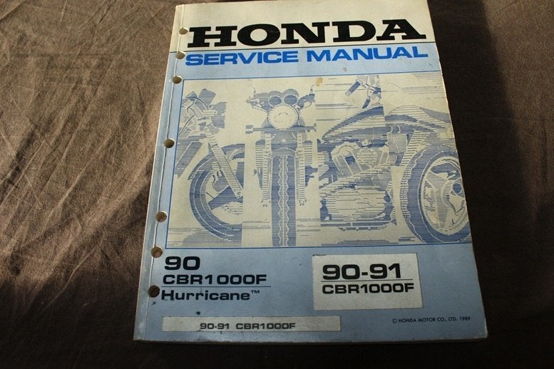 Honda CBR1000F Hurricane 1990 - 1991 motorcycle shop manual, Motoren, Ophalen of Verzenden, Honda