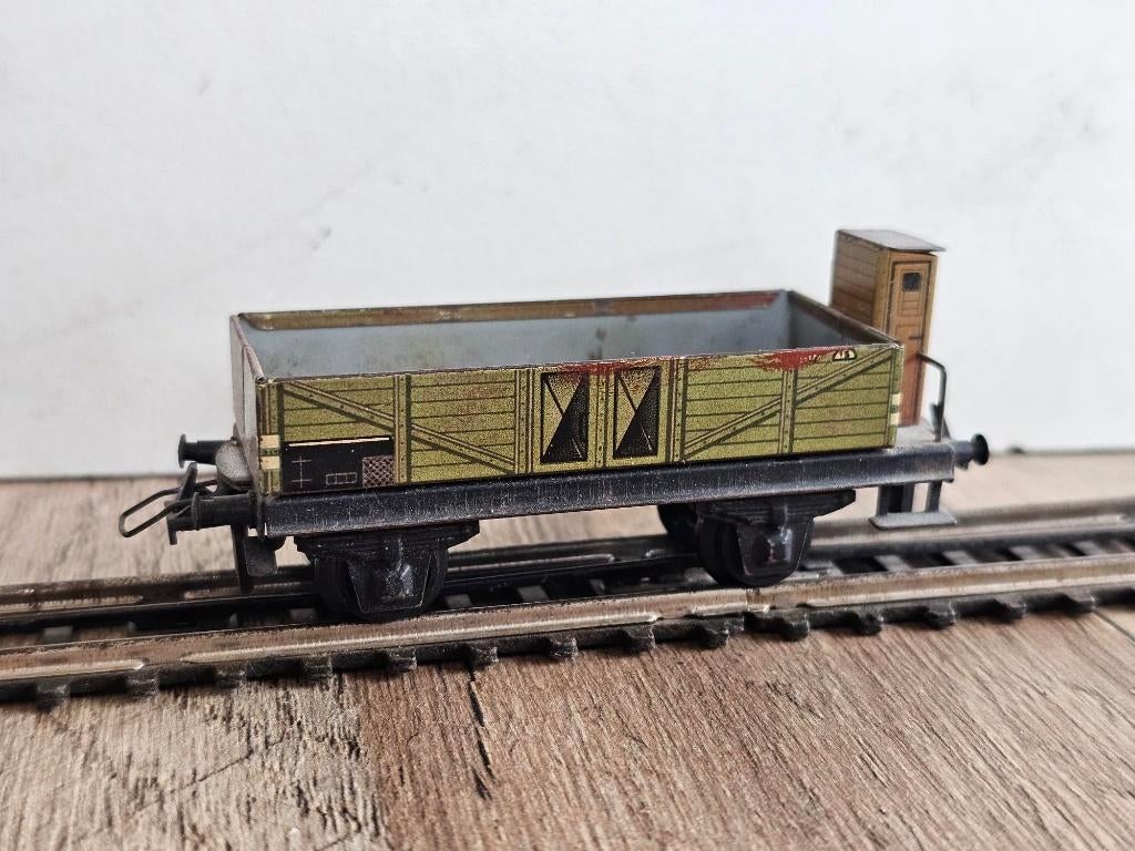 Modeltrein TRIX-EXPRESS 3 rail systeem blikken wagon, Gebruikt, Gelijkstroom, Trix, Wagon