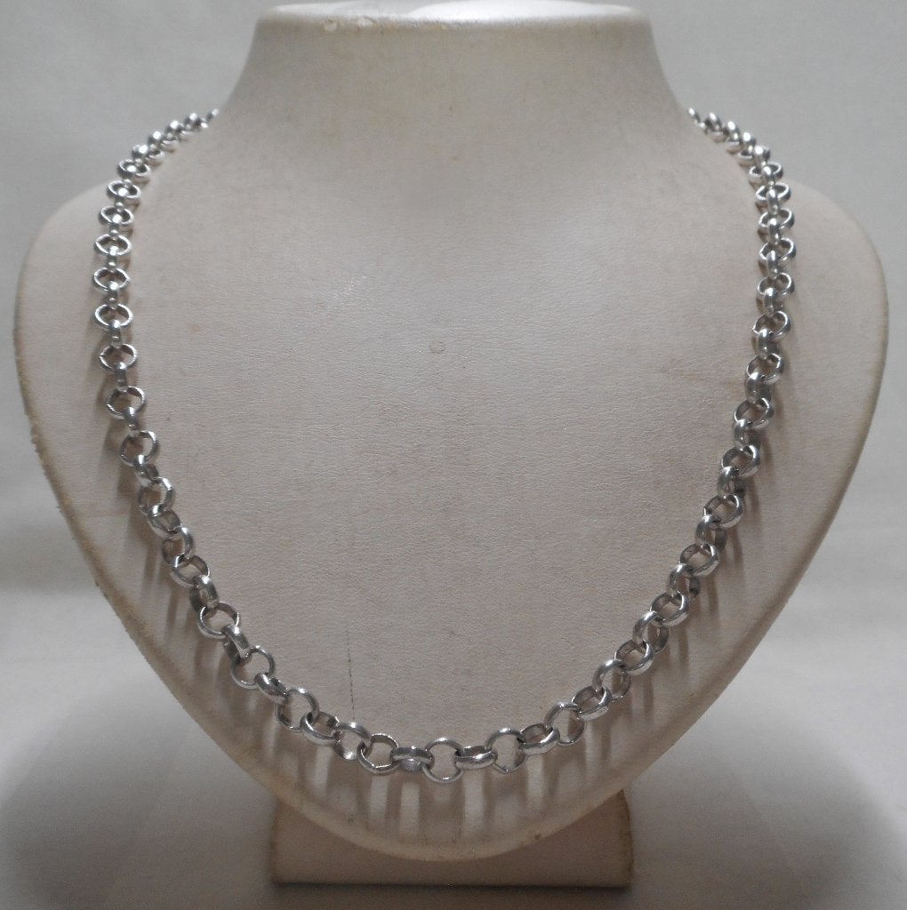 Zilveren jasseron schakel ketting nr.1163, Sieraden, Tassen en Uiterlijk, Kettingen, Verzenden, Zo goed als nieuw, Zilver, Zilver