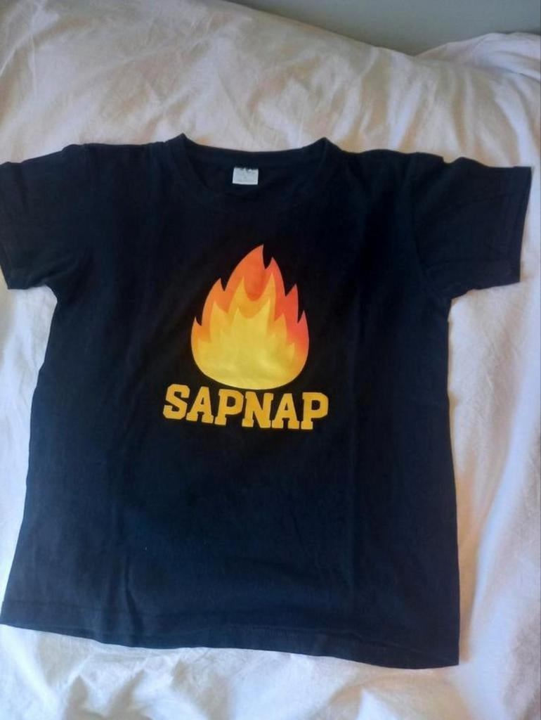 Sapnap merchandise T-shirt maat S, Ophalen of Verzenden, Zo goed als nieuw, Zwart, Korte mouw