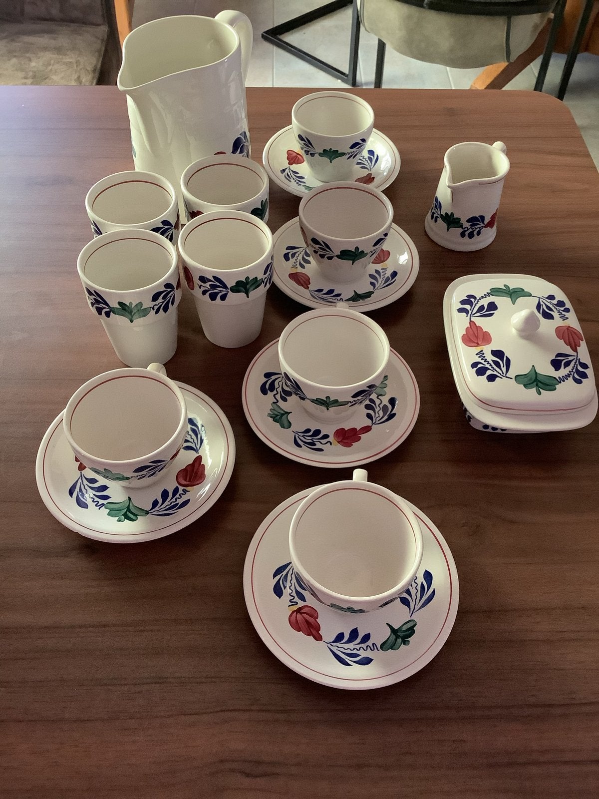 Boerenbont servies - compleet set, Ophalen, Gebruikt, Keramiek, Landelijk/Boerenbont