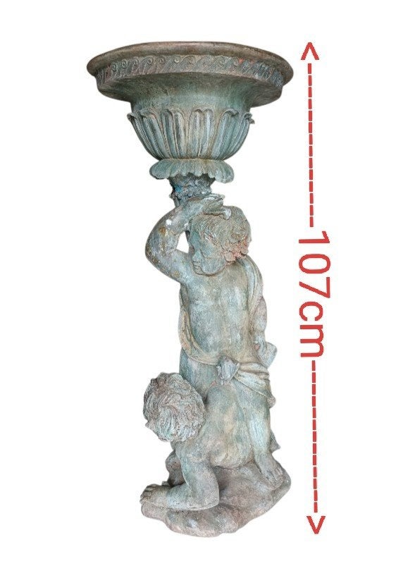 Antiek bronzen tuinbeeld  bronzen beeld   19e eeuw, Tuin en Terras, Waterpartijen en Fonteinen, Ophalen, Nieuw, Fontein