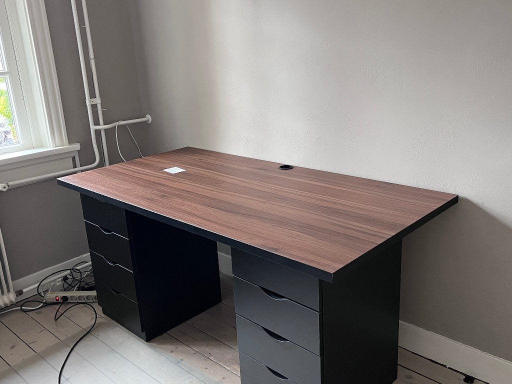 Bureaublad kleur walnoot, Ophalen, Overige typen, 160 cm, Hout