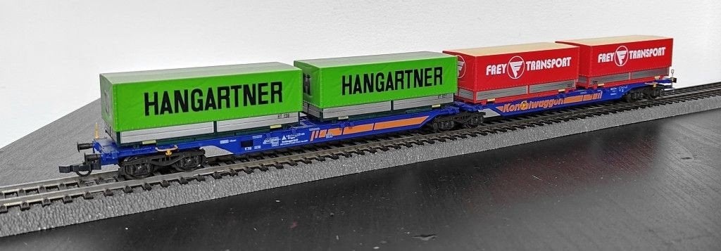 Roco 47101 - gelede containerdraagwagen Kombiwaggon, Hobby en Vrije tijd, Ophalen, Gelijkstroom, Wagon, Zo goed als nieuw