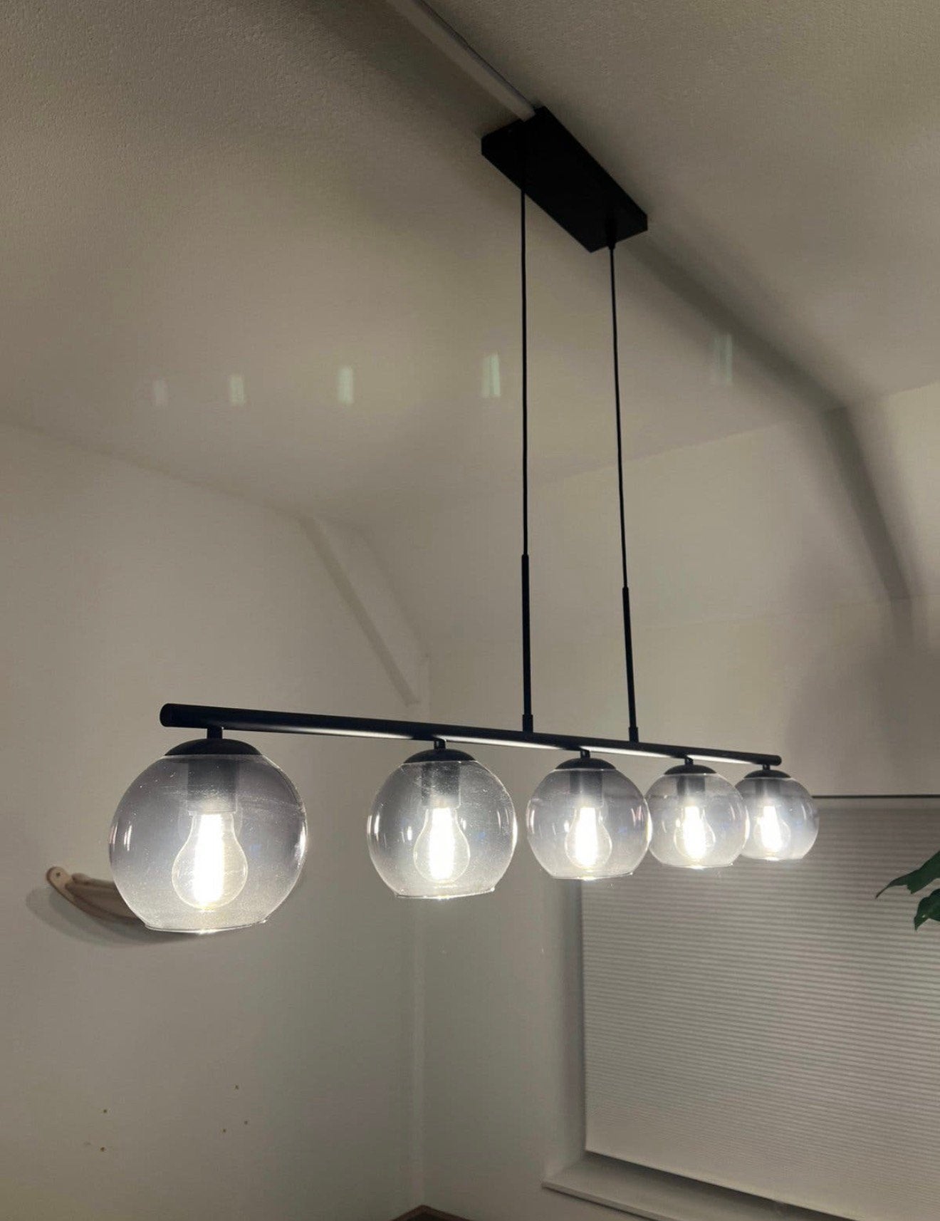 Hanglamp met glazen bollen, Ophalen, Zo goed als nieuw