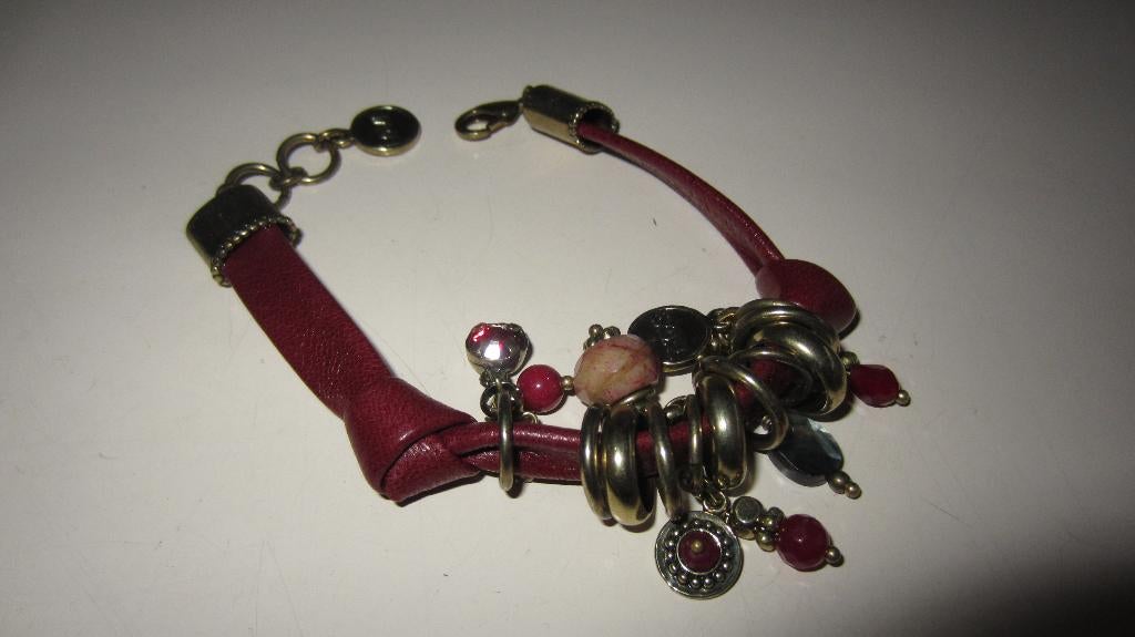 Exoal armband - leer en swarovski - Nieuw - verzenden kan, Ophalen, Overige kleuren, Nieuw, Leer