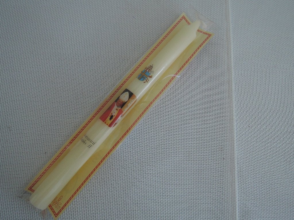 Kaars met paus Johannes Paulus II, Verzamelen, Ophalen of Verzenden, Nieuw, Overige typen, Christendom | Katholiek