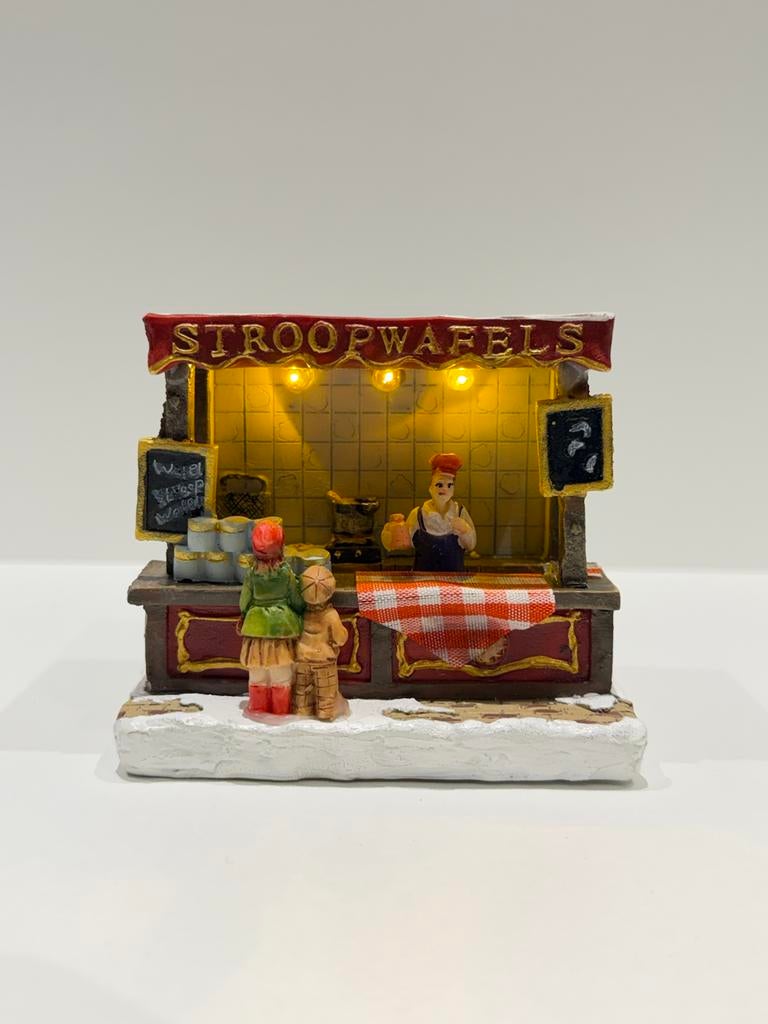 Kerst - Stroopwafelkraam met verlichting, Verzenden