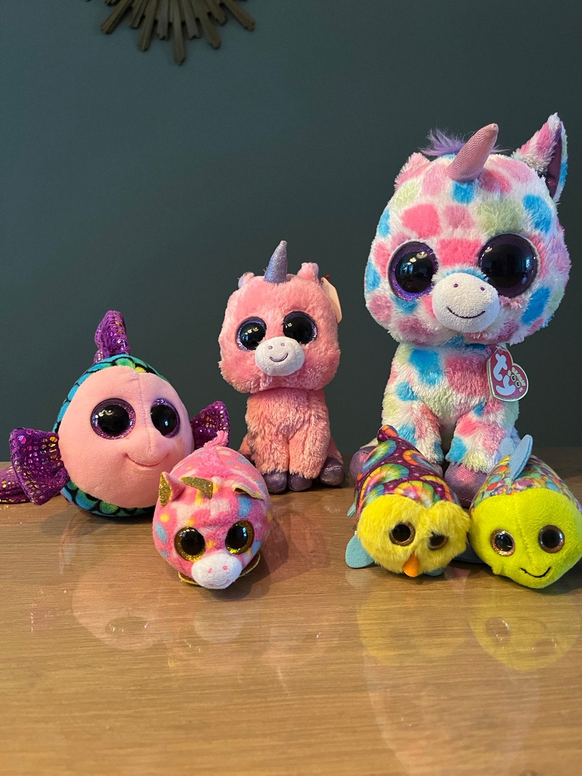 Leuke kleurige Ty set knuffels, Kinderen en Baby's, Speelgoed | Knuffels en Pluche, Ophalen of Verzenden, Zo goed als nieuw, Overige typen