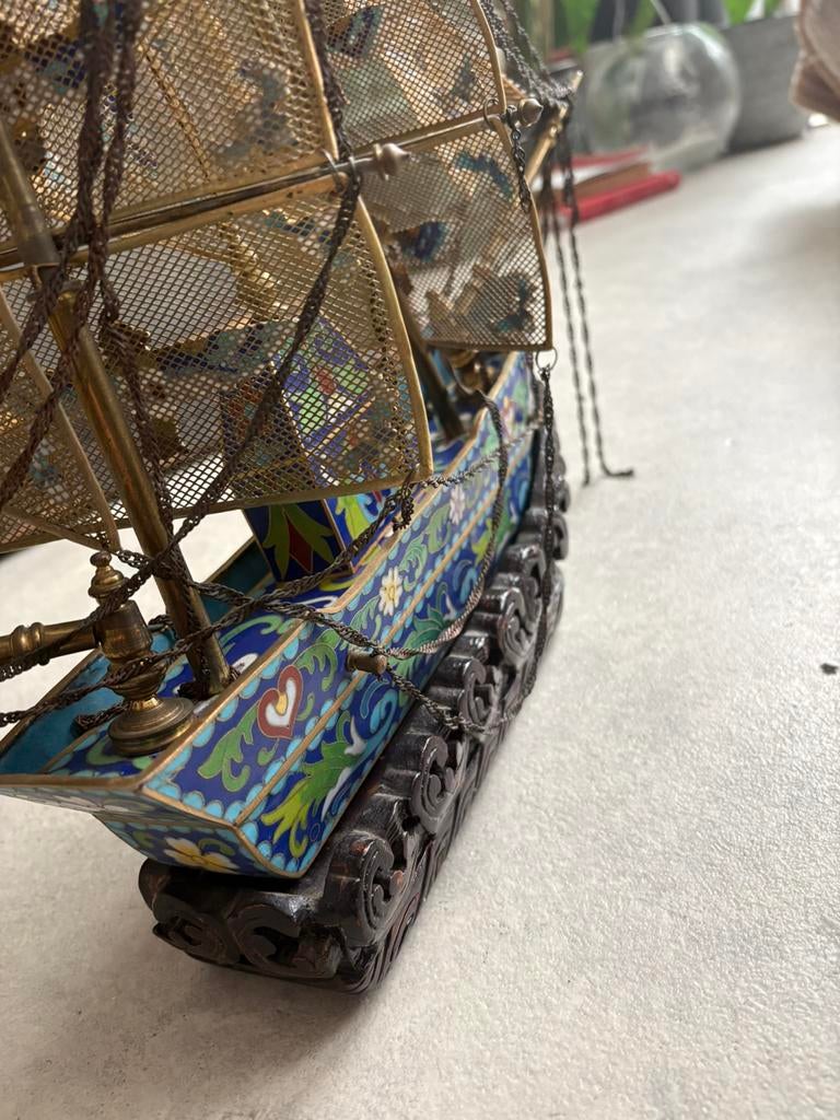 cloisonné Chinese boot, Hobby en Vrije tijd, Modelbouw | Boten en Schepen, Ophalen of Verzenden, Gebruikt