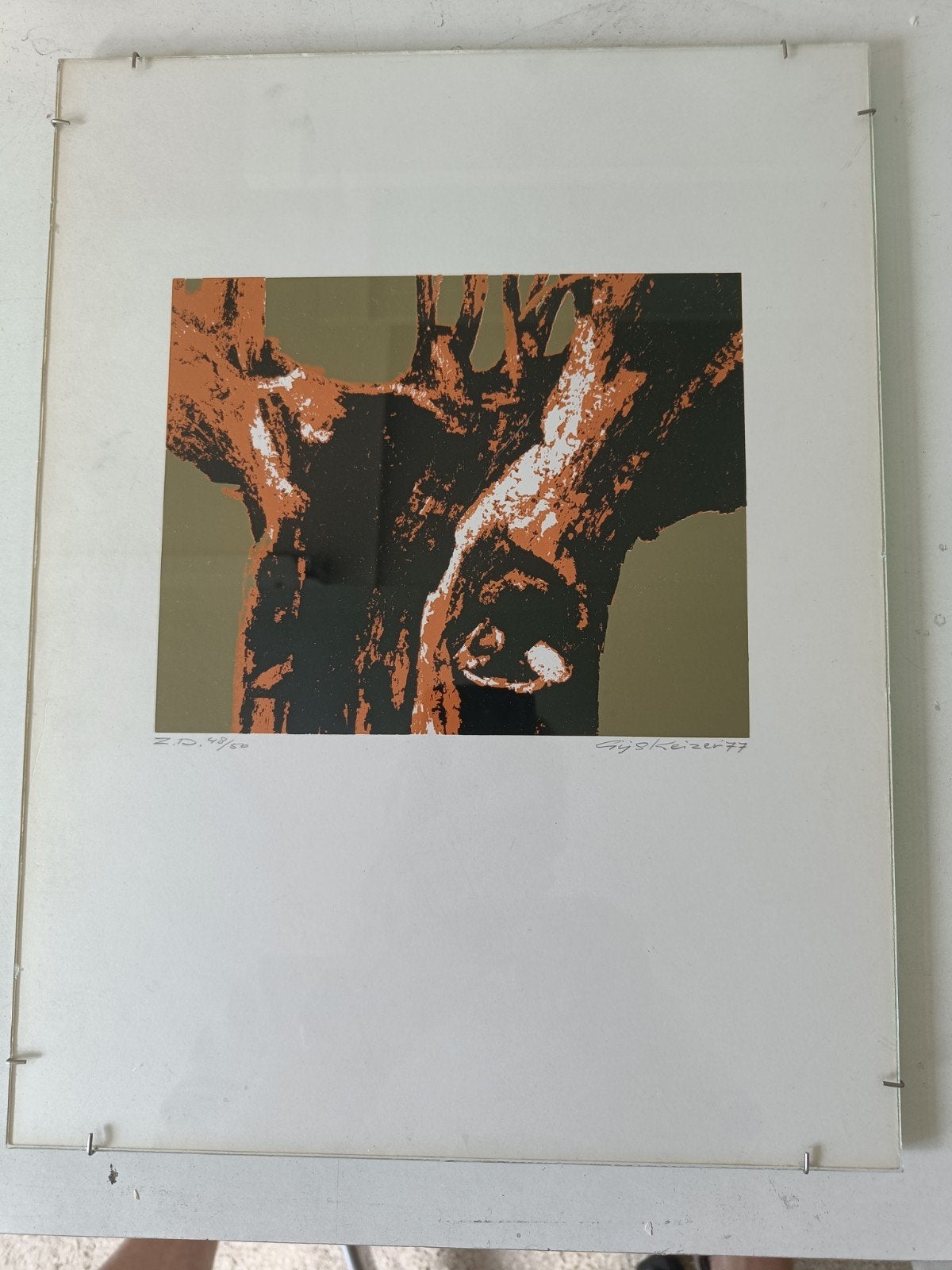 Gijs Keizer - Zeefdruk 'Boom' (1977), Origineel, Ophalen of Verzenden, Abstract, Zeefdruk