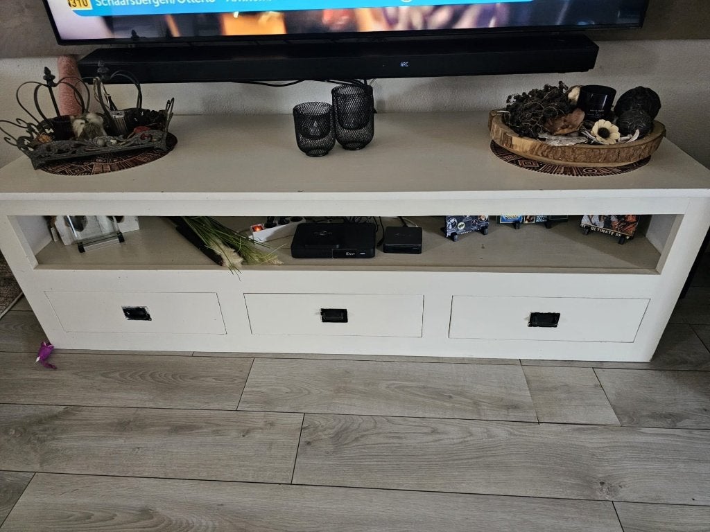 Tv meubel, Ophalen, Gebruikt, 150 tot 200 cm, Eikenhout