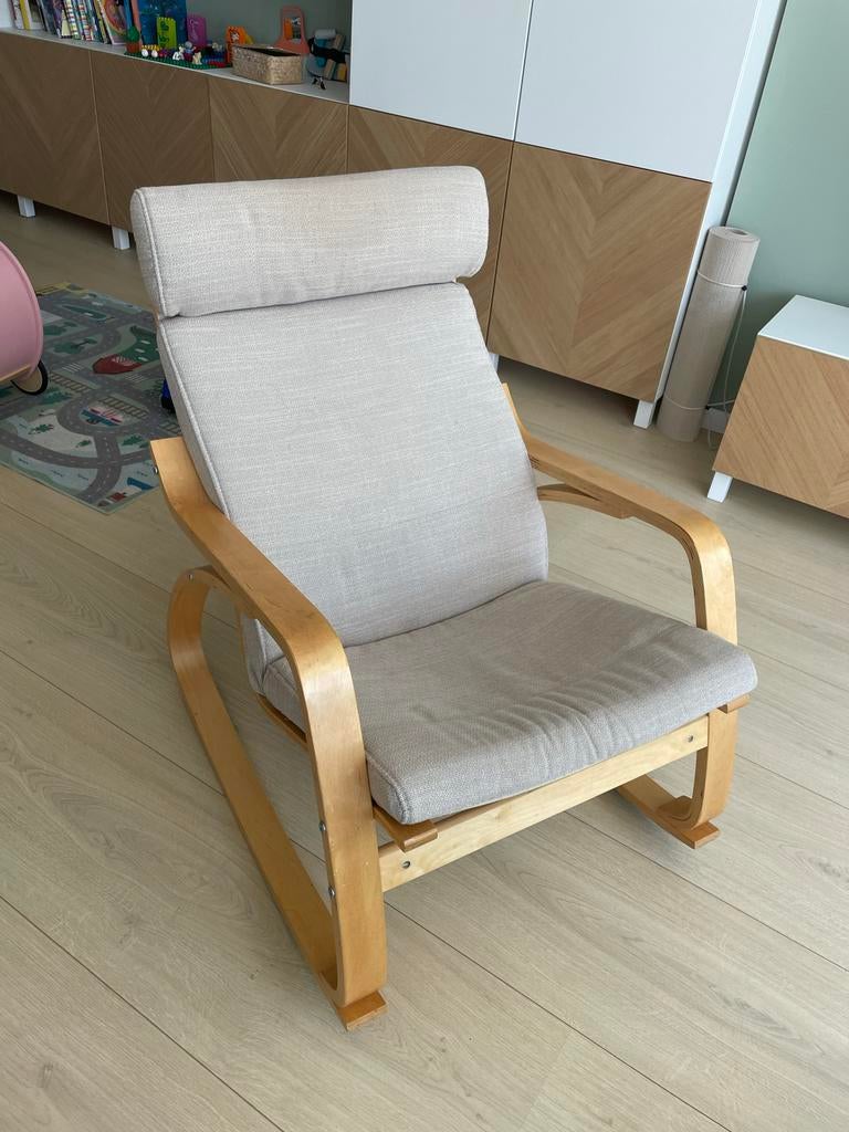 Ikea poang schommelstoel met nieuw kussen, Ophalen, Gebruikt, 75 tot 100 cm, 50 tot 75 cm