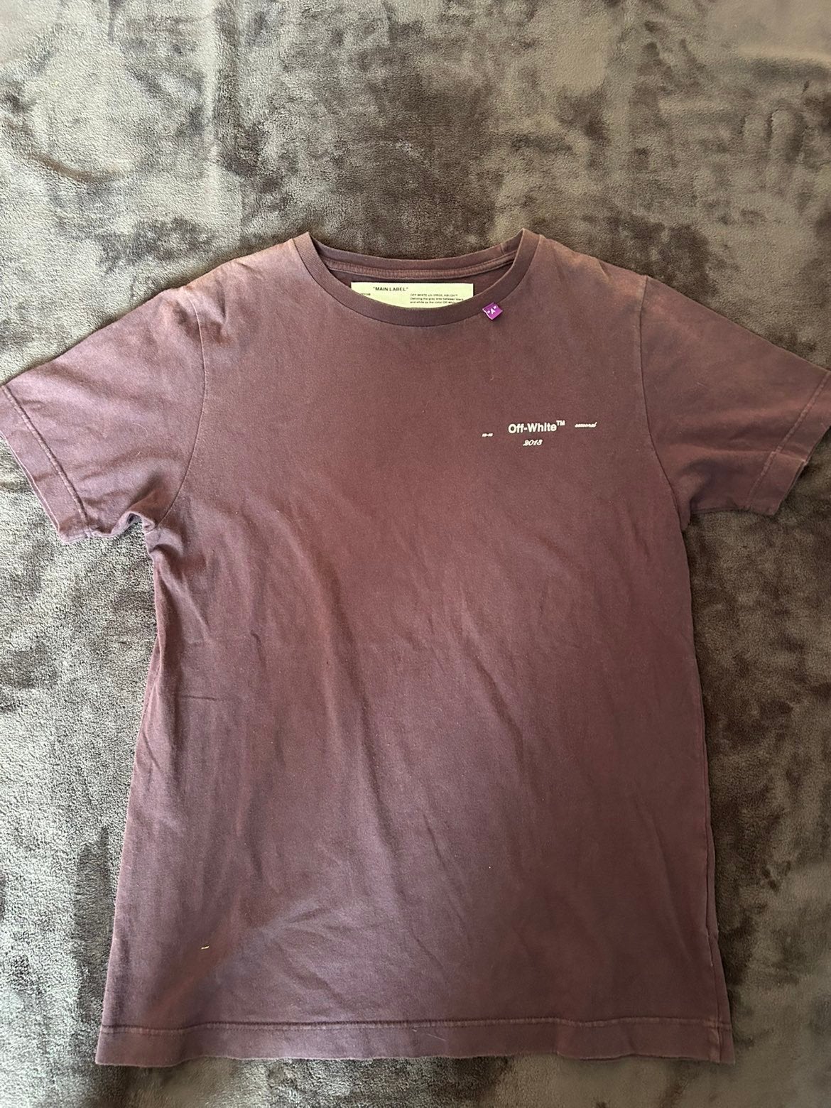 Off-White Virgil Abloh 2013 Collection Tee, Ophalen of Verzenden, Zo goed als nieuw, Maat 46 (S) of kleiner, Paars