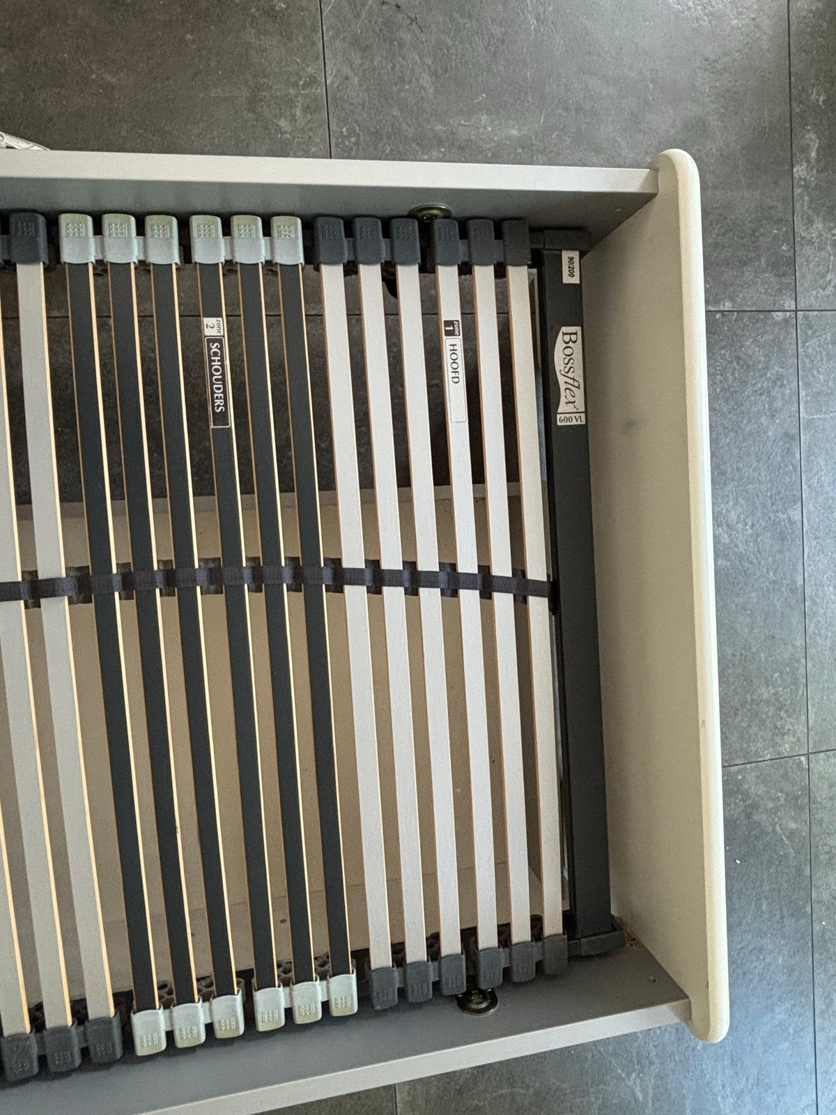 Eenpersoonsbed met lades en lattenbodem, Ophalen, 90 cm, Eenpersoons, Wit