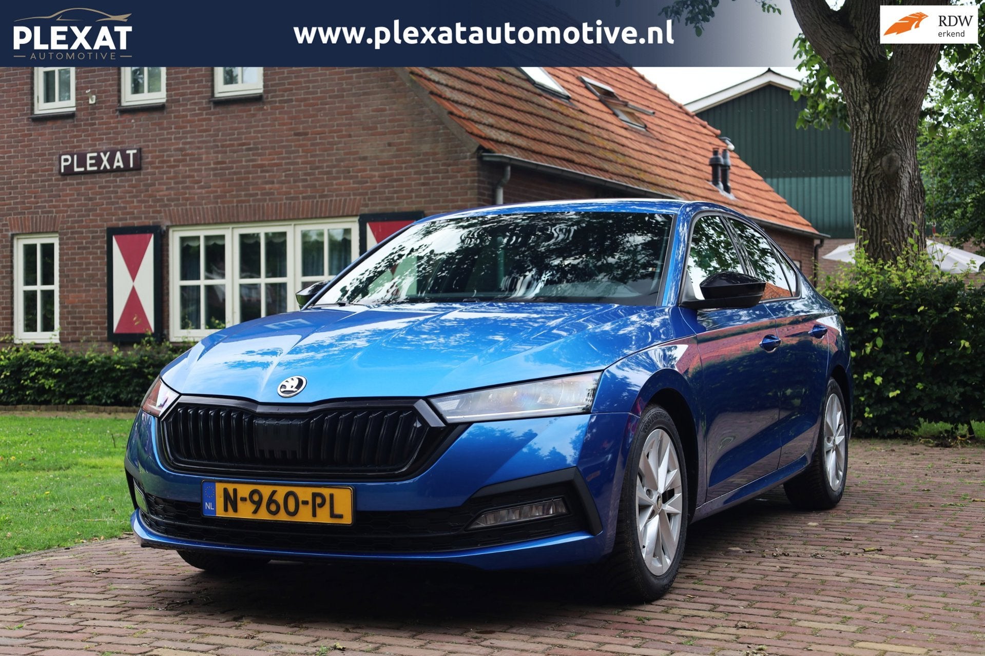 Skoda Octavia 1.0 e-TSI Sport Business Aut. | Virtual | Stoe, Auto's, Skoda, Stof, Blauw, Origineel Nederlands, Hybride Elektrisch/Benzine