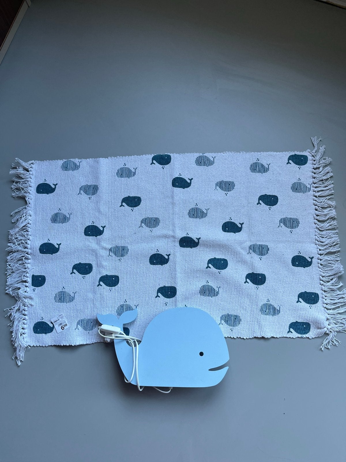 Walvis lampje en kleedje voor kinderkamer, Overige merken, Ophalen of Verzenden, Zo goed als nieuw, Lamp