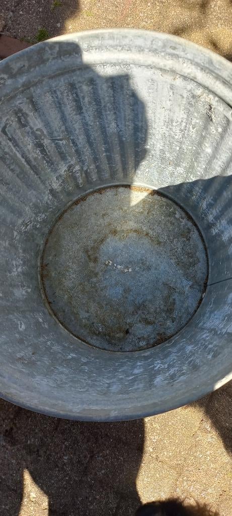 Zinken emmer met deksel, Tuin en Terras, Bloembakken en Plantenbakken, Ophalen, Rond, Metaal, Minder dan 30 cm