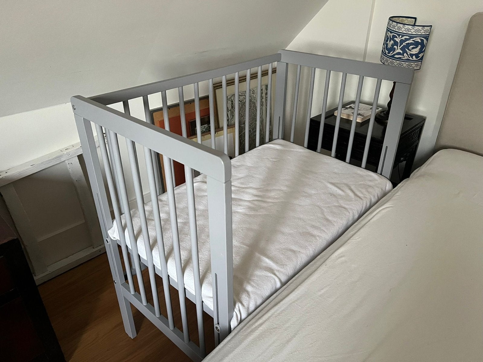 Fabimax Boxspring Grijs Ledikant met Matras AIR, Ophalen, Zo goed als nieuw, Ledikant