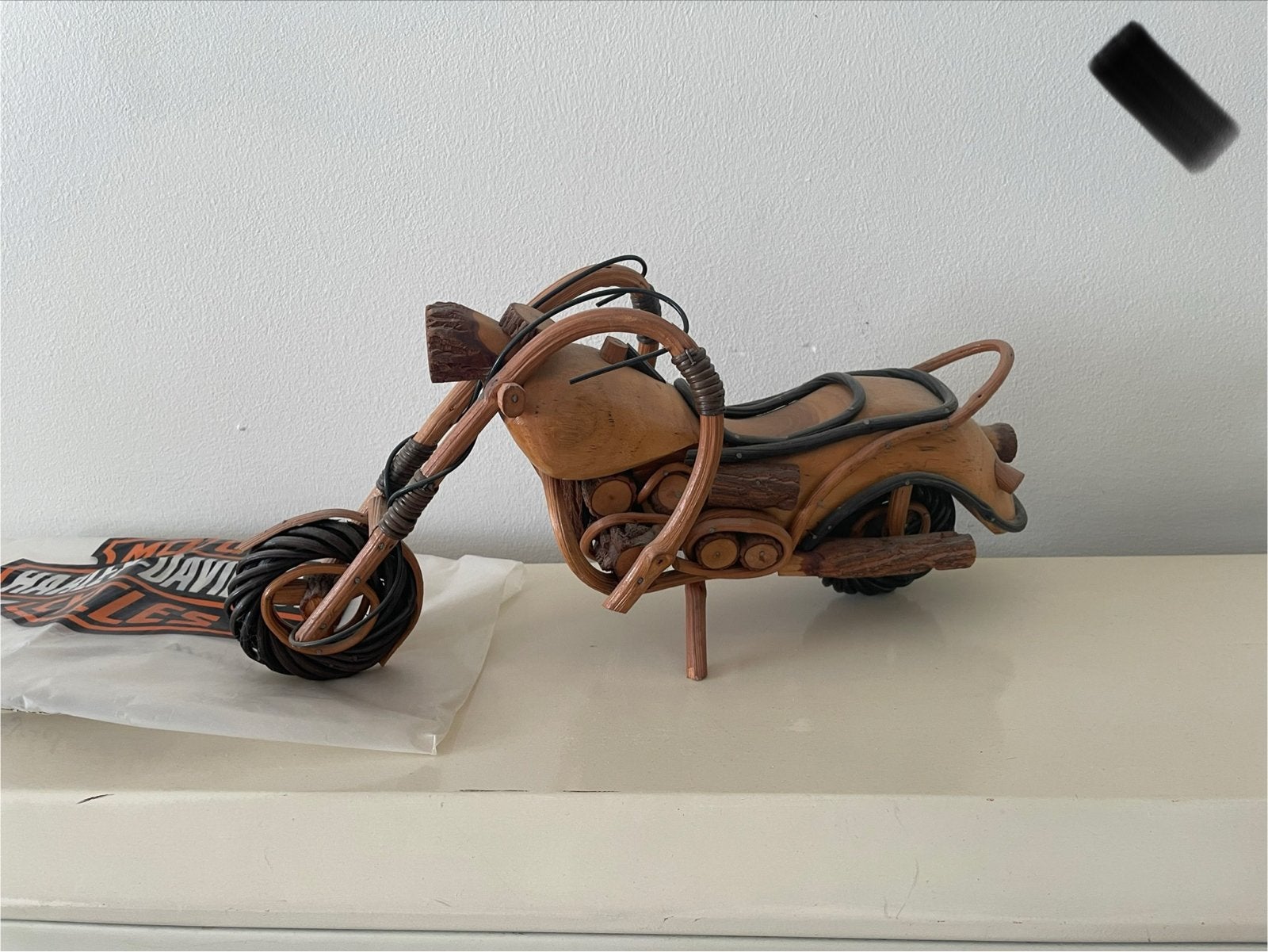 Houten Harley-Davidson Motorfiets Model - Handgemaakt, Ophalen of Verzenden, Zo goed als nieuw, Motoren