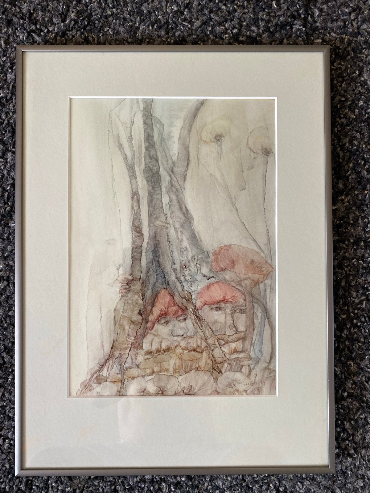 Originele Tekening Gré Froentjes '89 - Ingelijst, Antiek en Kunst, Kunst | Tekeningen en Foto's, Ophalen of Verzenden, Tekening