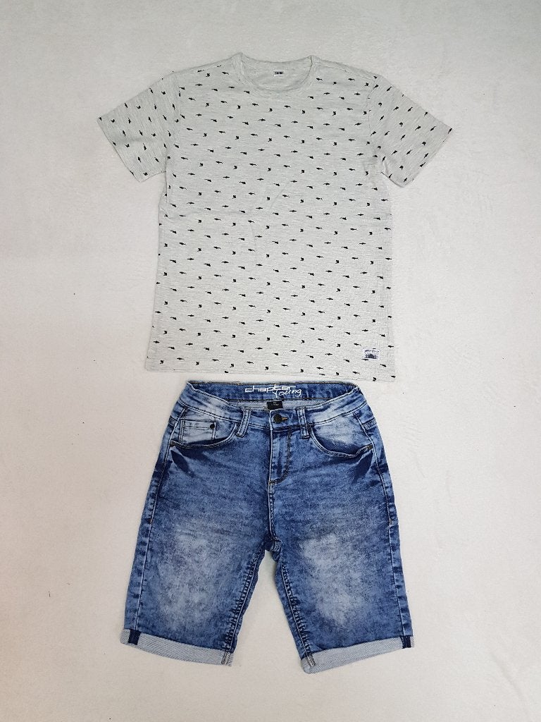 Prachtig grijs met zwart haaien shirt maat 158/164. NIEUW!, Verzenden, Nieuw, Jongen, Shirt of Longsleeve
