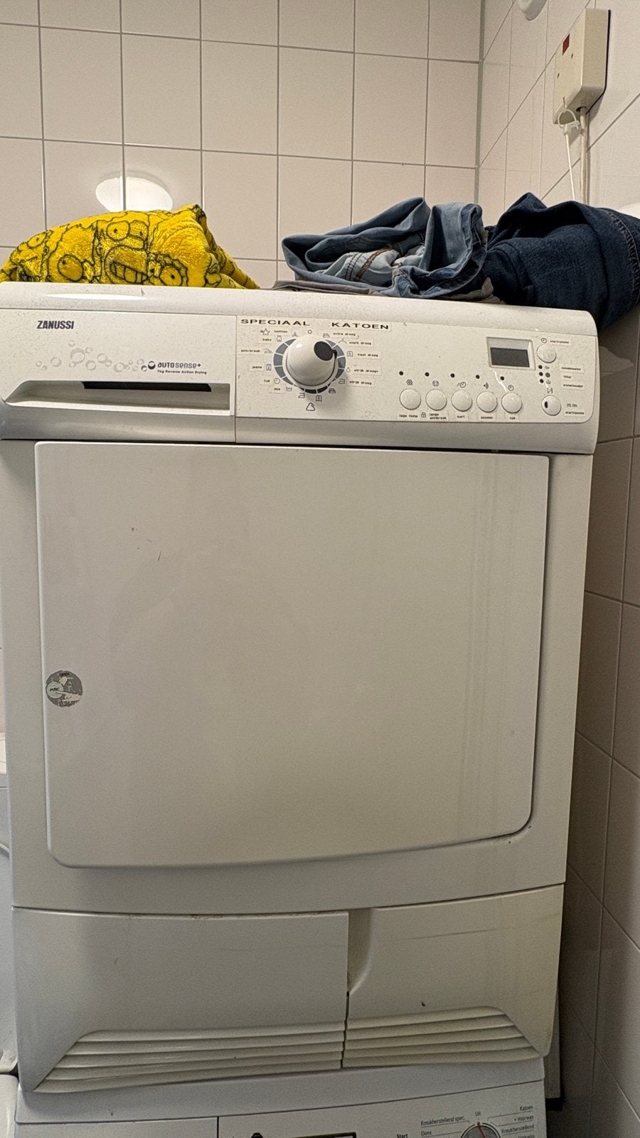 Wasmachine en droger set - Zanussi en Bosch, 6 tot 8 kg, Ophalen of Verzenden, Gebruikt, 85 tot 90 cm