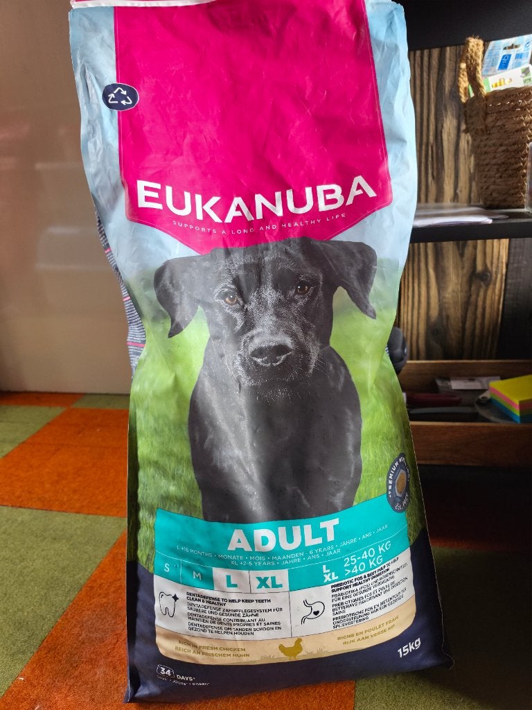 Eukanuba Adult Large Breed Chicken - open zak 6,5 kg, Ophalen, Hond